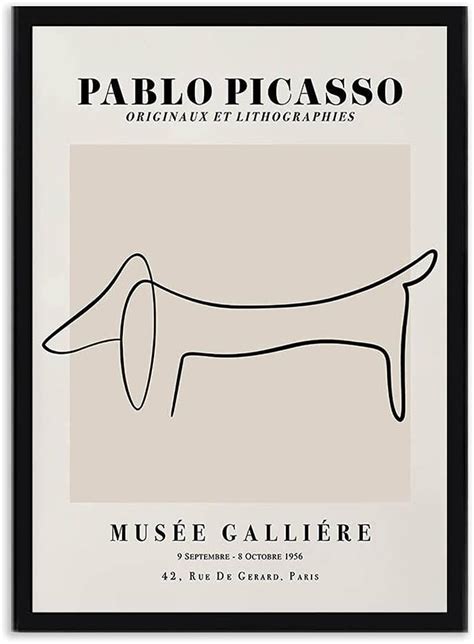 Amazon De Picasso Dackel Poster Minimalistische Linien Wand Bilder