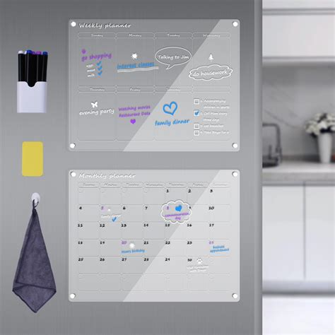 Amazon Transparent Acrylic Magnetic Calendar For Refrigerator