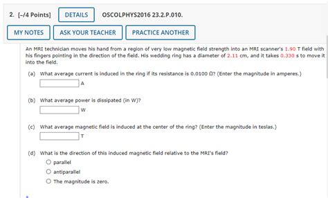 Solved 2 [ 14 Points] Details Oscolphys2016 23 2 P 010 My