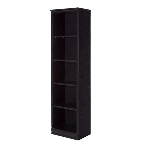 Black Oak Narrow 5 Shelf Bookcase Morgan Shelves Cube Bookcase