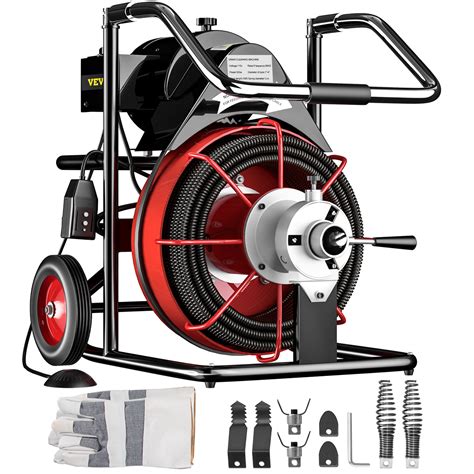 VEVOR 100 Ft x 1/2Inch Drain Cleaner Machine fit 2 Inch (50mm) to 4 ...