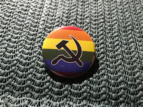 Gay Communist Pride Flag Pin Back Button Or Magnet Etsy