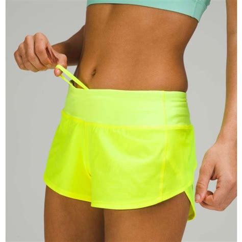 Lululemon Speed Short 2 5 Size 8 Neon Yellow Low Rise Shorts