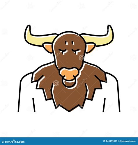 Minotaur Ancient Greece Color Icon Vector Illustration Stock Vector