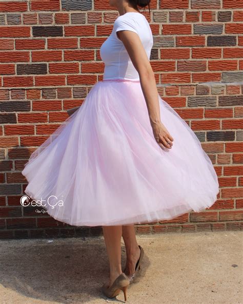 Clarisa Blush Pink Tulle Skirt Tea Length Cest Ça New York