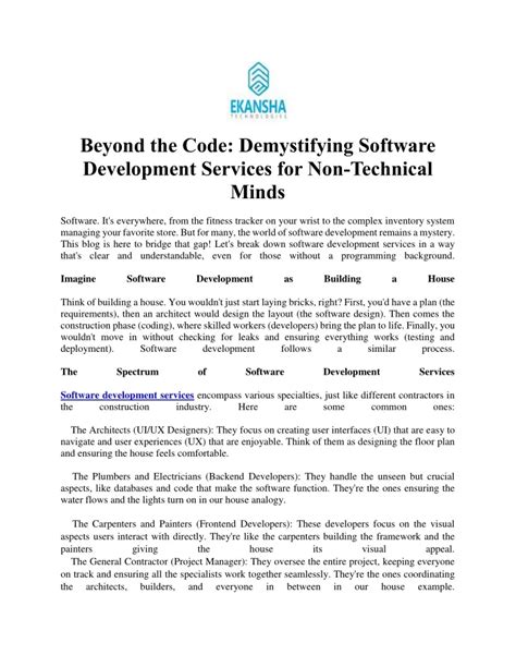 PPT Demystifying Software Development Services For Non Technical