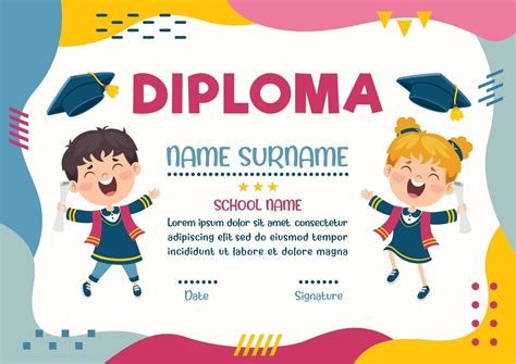 Certificado De Diploma Para Niños De Preescolar Y Primaria 2388435 Vector En Vecteezy