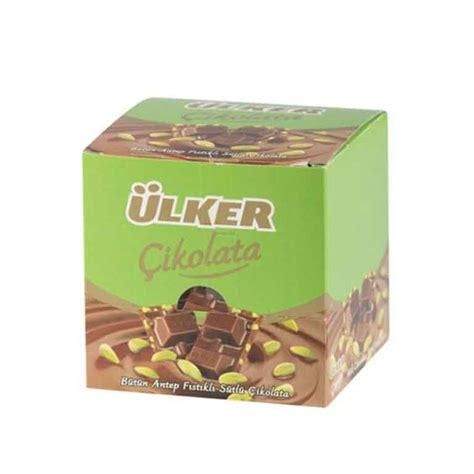 Ulker Milk Chocolate With Pistachio Box Of 6 Ulker Sutlu Cikolata