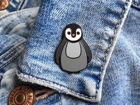 Penguin Enamel Pin Cute Penguin Enamel Pin Cute Penguin Etsy