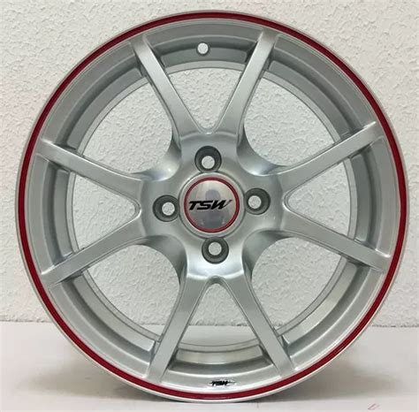 Jogo Roda Tsw Trackstar Aro 15 4x100 Prata Vw Gm Hyundai Parcelamento