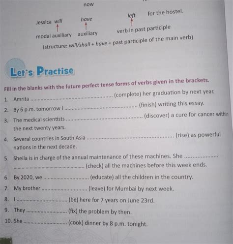 Fill In The Blanks With The Future Perfect Tense Forms Of Verbs Given In The Brackets