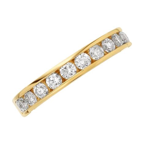 Ct Gold Carat Diamond Half Eternity Ring Agi Certificated D