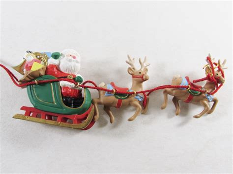 Hallmark Santa And His Reindeer Christmas Ornament 1986