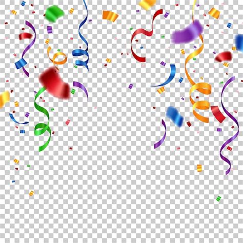 Premium Vector | Colorful ribbon and confetti