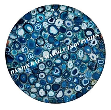 Blue And White Agate Glass Handmade Marbles