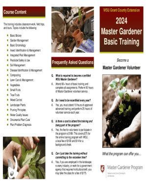 Fillable Online Wsu Lewis County Master Gardener Basic Training Fax