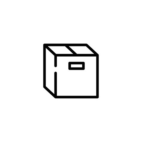 Box Icon Simple Outline Style Cardboard Delivery Package Parcel