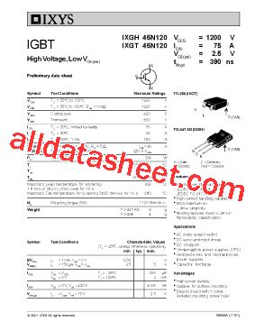 Ixgt N Datasheet Pdf Ixys Corporation