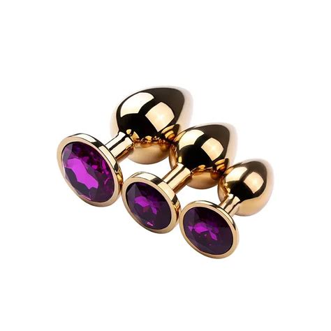 Plug Anal Dourado Pedra Redonda Secret Boutique