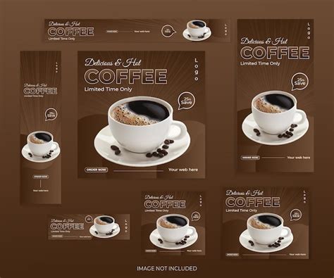 Dise O De Conjunto De Banners Web Para Cafeter A Plantilla De Dise O