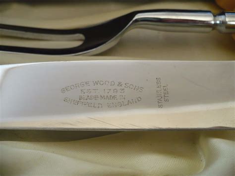 Vtg George Wood And Sons Sheffield England Lion Brand Cutlery Stainless