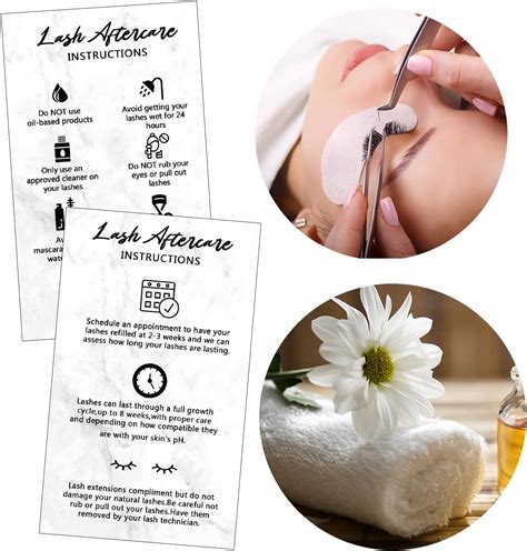 Extension Aftercare Instructions Cards Lash Aftercare Cards Eyelash