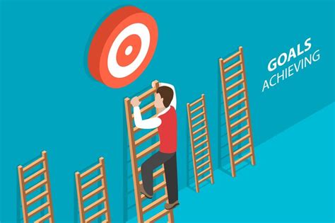 isometric flat vector conceptual illustration  goals achieving