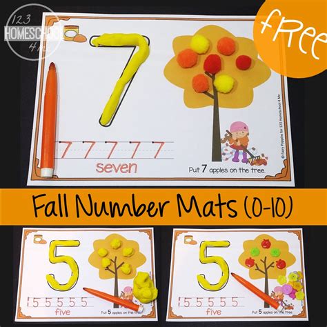 Free Fall Number Mats