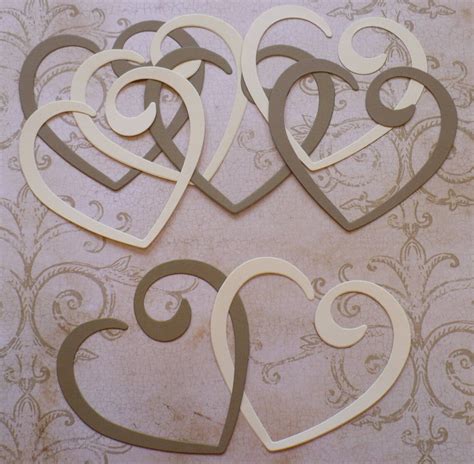 Linking Hearts Heart Shapes Rustic Wedding Heart Kraft And Cream Etsy