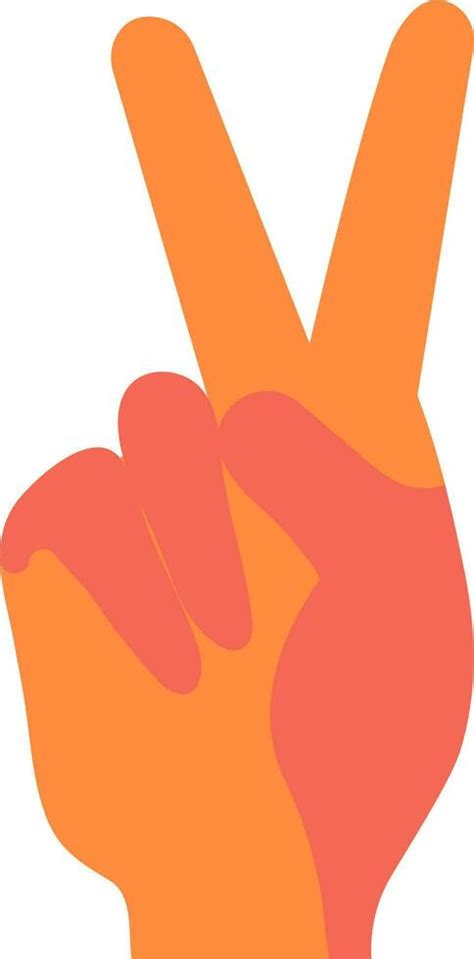 Isolated Orange Hand Peace Symbol Hand Stroke Icon Vector Art