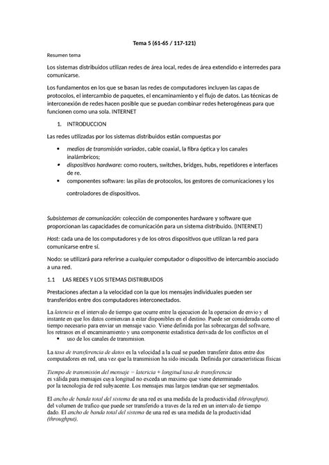 Tema 5 Resumen Sistemas Distribuídos 5ed Tema 5 61 65 117 121