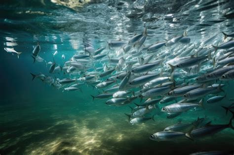 Premium Ai Image School Of Fish Swimming In Crystalclear Freshwater