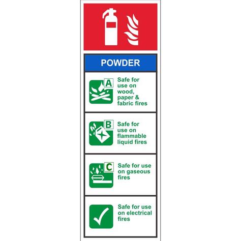 Powder Fire Extinguisher Identification ID Signs Labels PD Signs