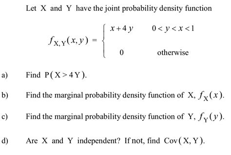 Solved Let X And Y Have The Joint Probability Density Fun Chegg