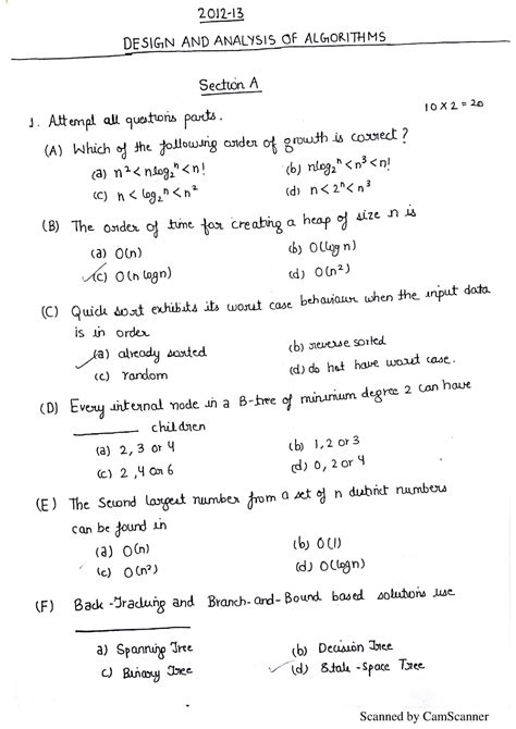 All Years Previous Year Paper With Answer Scanned By CamScanner