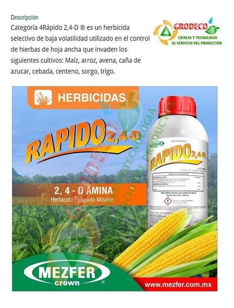 Herbicida Rapido D Amina Lt Control De Maleza Hoja Ancha