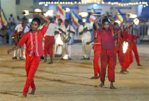 Fire Ball Dancers Perform During The Kataragama Festival In Sri Lanka