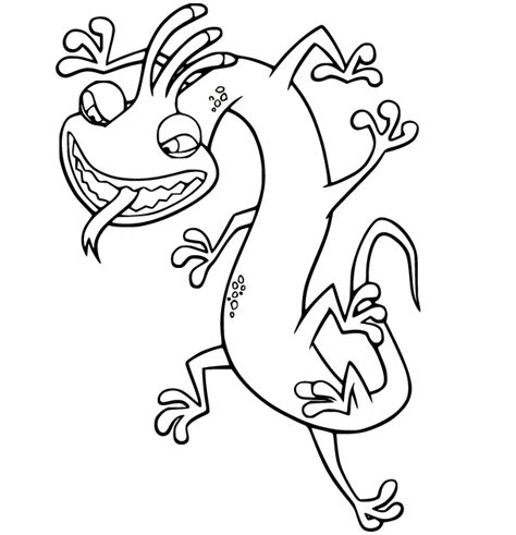 Randall The Chameleon Like Monster Coloring Pages Monsters Inc Hot