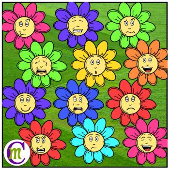 Emotions Clipart | Flower Expressions Clip Art BUNDLE by CrunchyMom