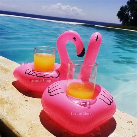 Inflable Salvavidas Mini Flamingo Portavaso Alberca Piscina 28 75