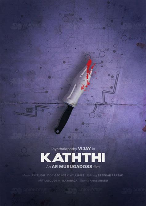 My recent #minimalistic #poster for a tamil movie #Kaththi (Knife) # ...