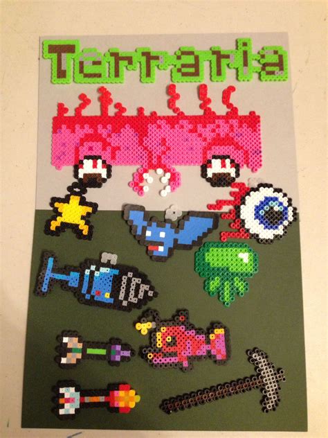 Terraria perler bead fun Terraria Cake, Terraria Party, Hama Beads ...