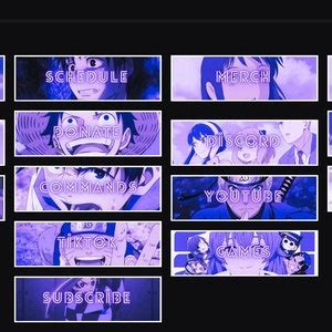 X Twitch Panels Pack Cute Anime Panels Anime Girl Purple Panel Boy