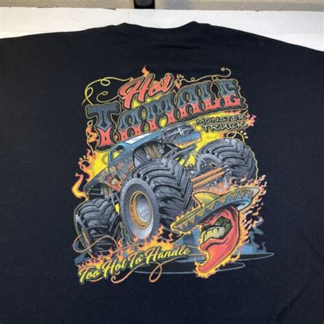 HOT TAMALE MONSTER TRUCK RACING TEE T SHIRT Sz Mens XXL Black Tattoo