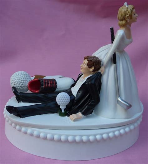 Wedding Cake Topper Golf Fan Golfing Groom Golfer Shoes Ball Etsy