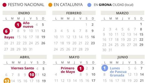 CALENDARIO Laboral GIRONA 2020 Con Todos Los FESTIVOS