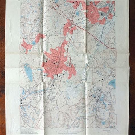 Topo Map Of Boston Etsy