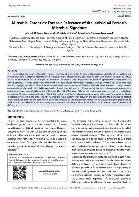 microbial forensics forensic relevance   individual person