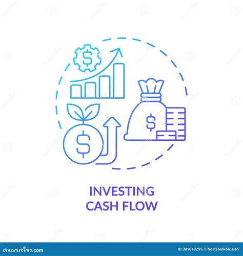 Thin Line Simple Gradient Investing Cash Flow Icon Concept Stock Vector