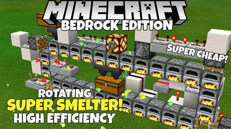 Minecraft Bedrock Fast Super Smelter Simple Cheap And Efficient